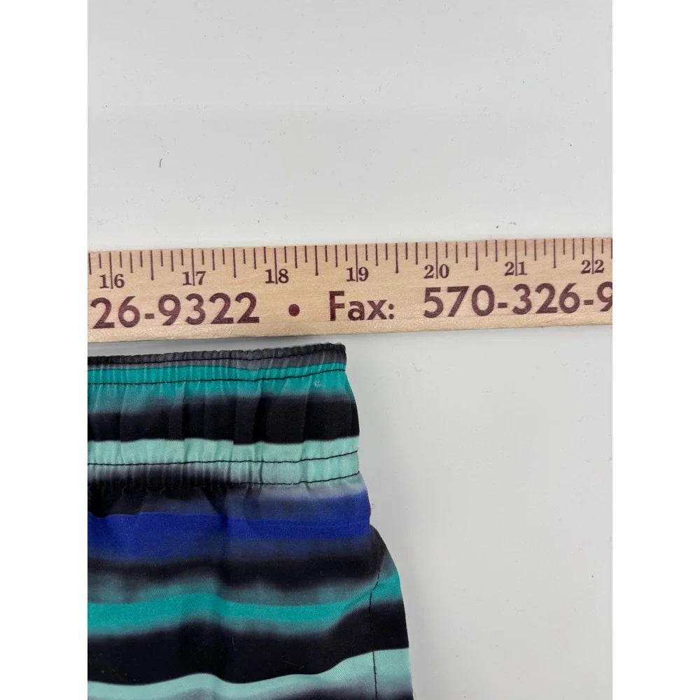 Nike Swim Board Shorts Mens Large Multicolor Striped Drawstring Beach Trunks